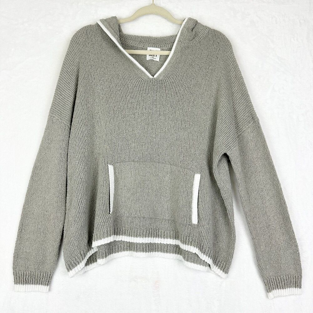 Planet By Lauren G Hoodie Sweater One Size Oversized Loose Textured Knit